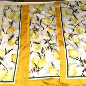 Lemon Print Satin Scarf 28 X 28 Inch Square Scarf for Bag or Neck
